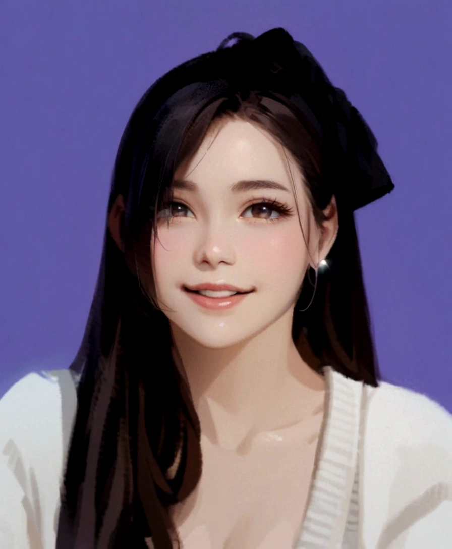 a close up of a woman wearing a tie and a sweater, cute, smile