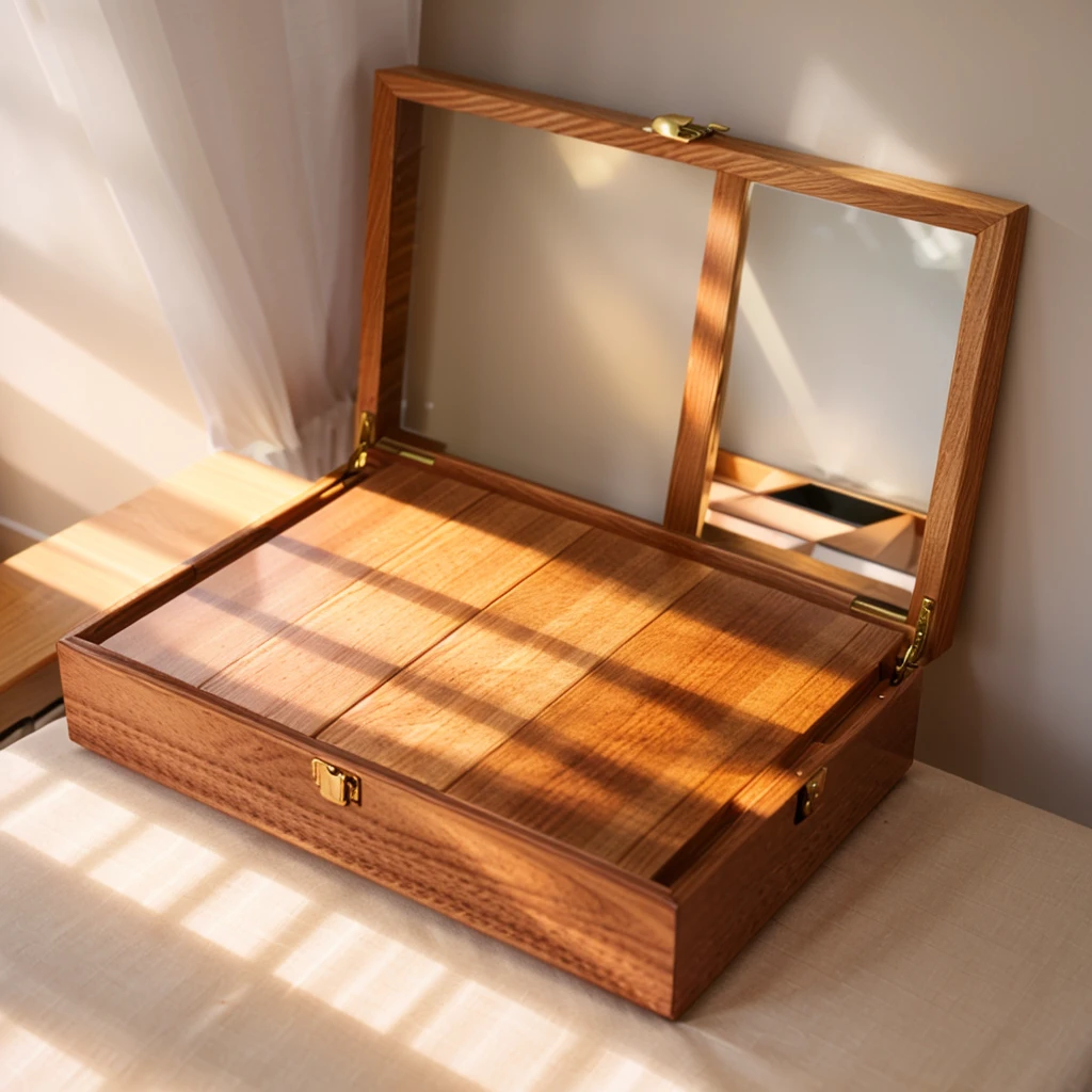 In this cozy room,A ray of sunlight shone through the half-drawn curtains on the table,Let the wood grain on the watch storage box shine with a faint luster。There was a calm and peaceful atmosphere in the air around them。There are several still lifes hanging on the walls of the room,It adds a touch of elegance to the space。And on the other side of the room,The half-open window lets in the breeze,The pages on the small desk by the window turned in the wind,This quiet scene gives a sense of tranquility and comfort。
