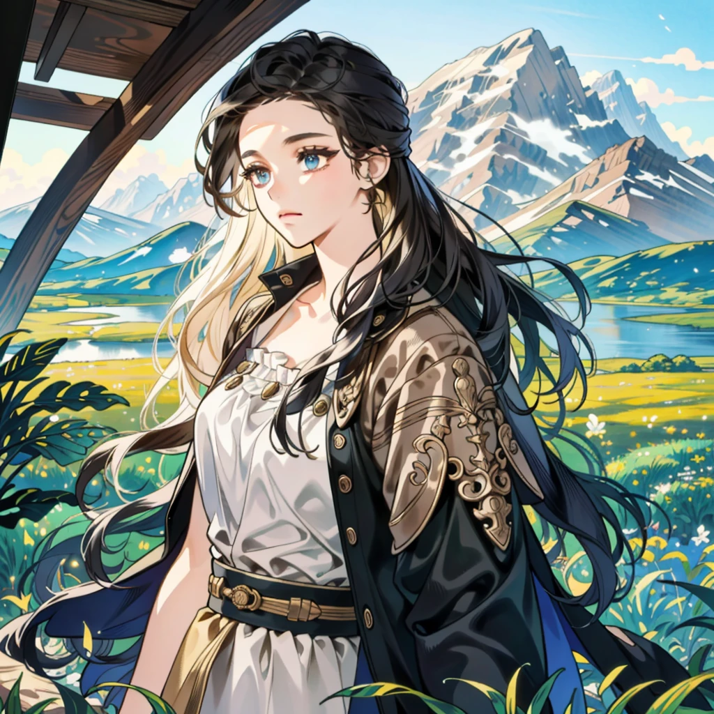 (masterpiece:1.2, best quality), (real picture, intricate details), (1lady, solo, upper body:1.15), big tits Clothes: bohemian, flowy, eclectic, Appearance: long hair, minimal makeup, natural fabrics, Behavior: free-spirited, adventurous, independent, Location: traveling, exploring new places, outdoor adventures, Hobbies: hiking, camping, photography