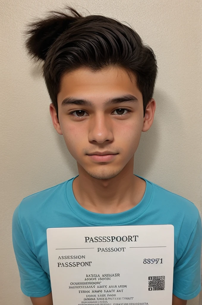 A passport size photo of 18 year old boy having fair skin 