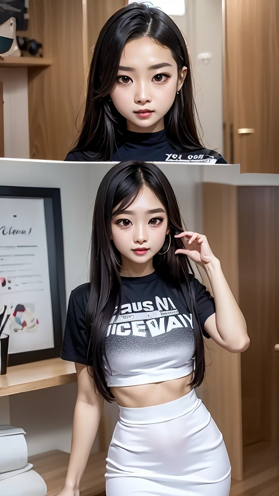 The character costume is KPOP, 9 sets of anime character stickers with different expressions, Hallyu collection style, Anime K-pop art style, Hallyu frontline style, Hallyu art style, kpop style, Official artwork, Chibi Art, Pisif, Blackpink style, Cute KPOP artwork in various poses, The popularity of the art station Pisif, lingerine, chibi,