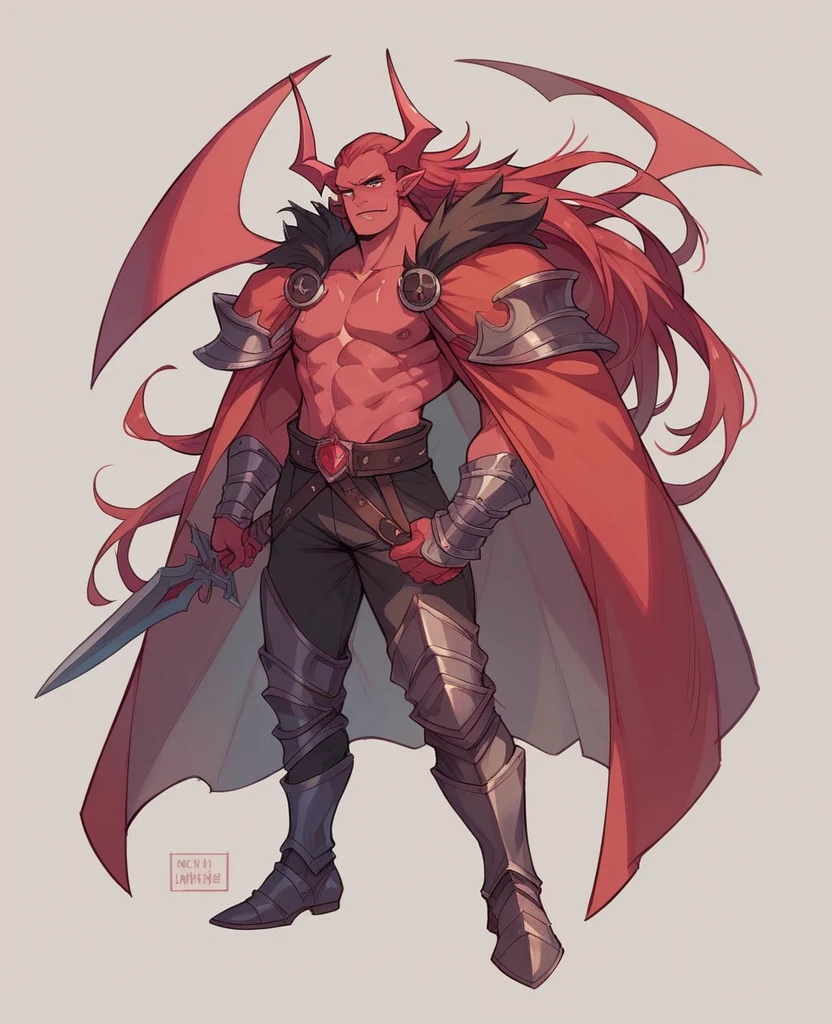One of the most powerful backs of the seven deadly sins where it is in purgatory the handle is made of armor its edge must be fine it is black, Red and crimson