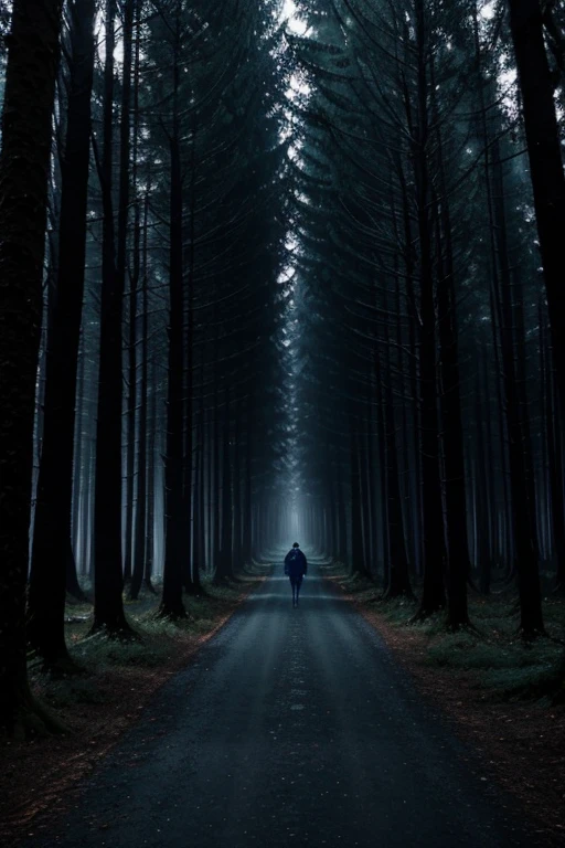 Blue fantastic forest with vampires luxury