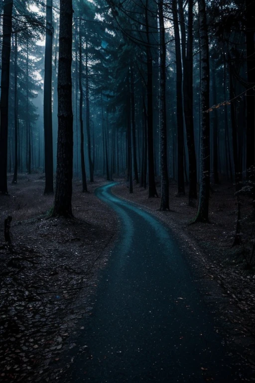 Blue fantastic forest with vampires luxury