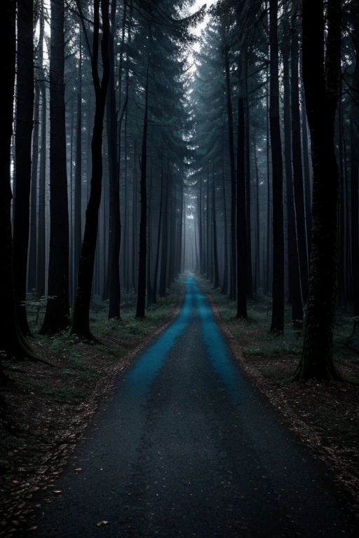 Blue fantastic forest with vampires luxury