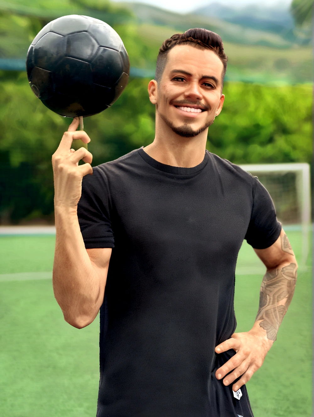 sharpened man holding a soccer ball and a soccer ball in his hand, segurando uma bola, Segurando uma bola de futebol, mateus 9 5, thiago alcantara, carmelo blandino, luis melo, danilo torres, fundo transparente, malika favre, Joel Torres, Miguel Iglesias, jogando futebol, gui guimaraes, inspirado em Jules Tavernier