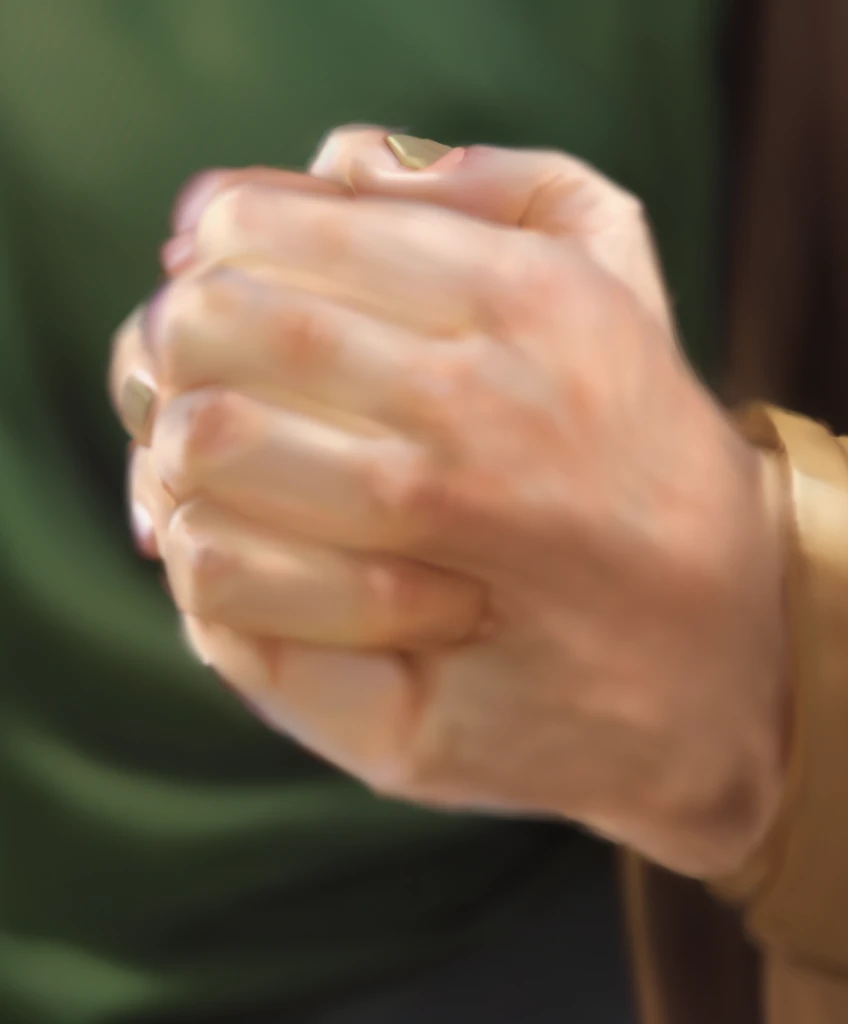 someone is holding a cell phone in their hand and wearing a green shirt, heavy gesture style closeup, realistic hand, realistic hands, normal hands, enhanced hands, corrected hand, closeup of hand, closeup of fist, corrected hands, simpe hands, highly realistic hands, hands not visible, extreme hand detail, realistic fingers, realistic flesh texture, veiny hands