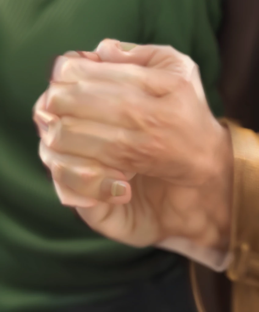 someone is holding a cell phone in their hand and wearing a green shirt, heavy gesture style closeup, realistic hand, realistic hands, normal hands, enhanced hands, corrected hand, closeup of hand, closeup of fist, corrected hands, simpe hands, highly realistic hands, hands not visible, extreme hand detail, realistic fingers, realistic flesh texture, veiny hands