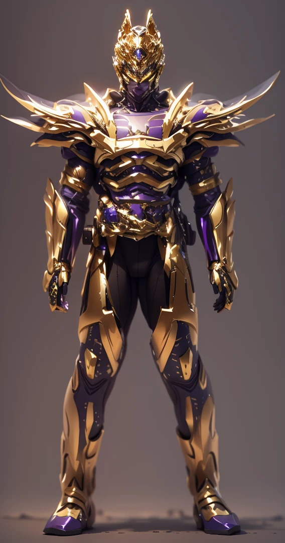 The color changes to gold and purple,Some gold and purple(Ensure its layering and armor texture,There are a lot of mechanical textures,Very strong,Gold as the main color,Let the purple color serve as a highlight effect)