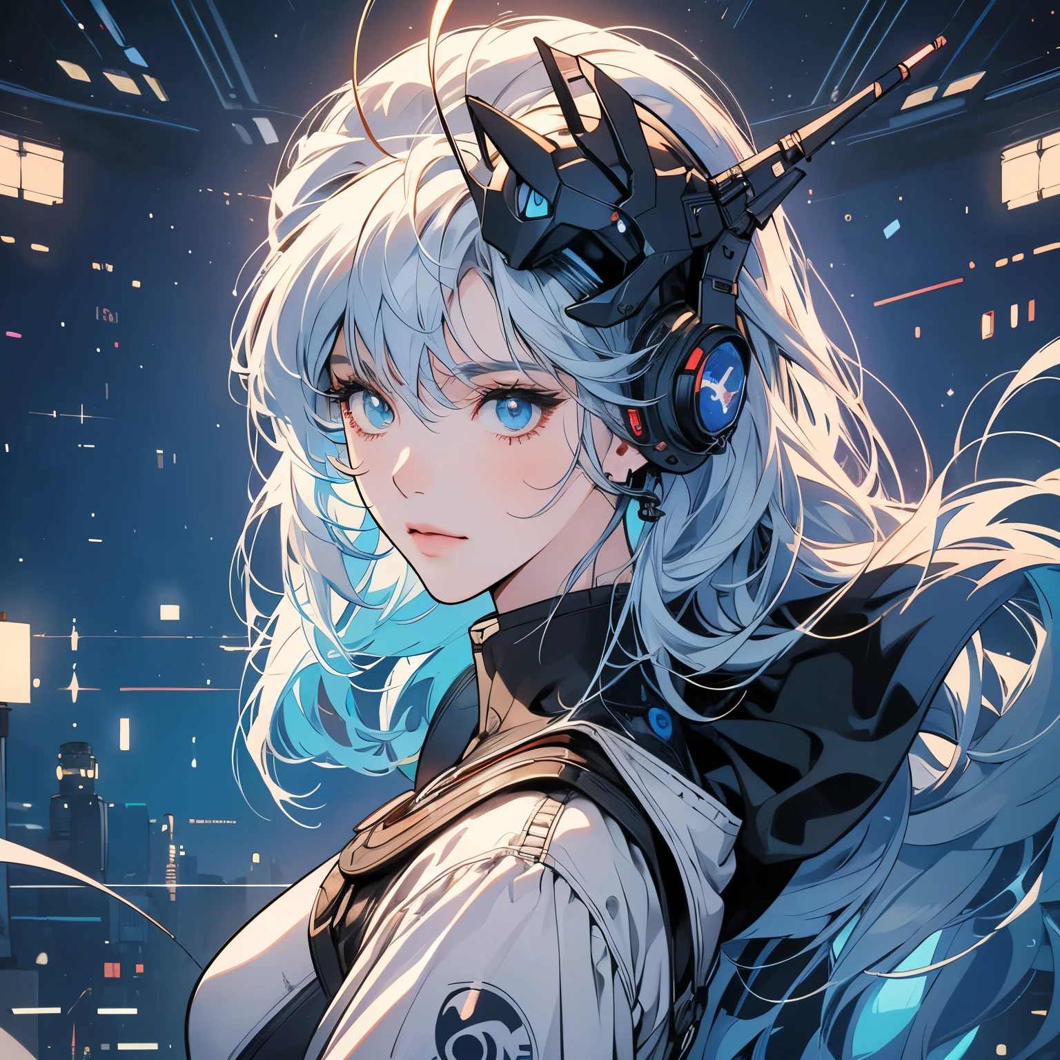 One beautiful woman, inside a spaceship, perfect machine, spacesuit, looking at camera, perfect face, zero gravity, outer space, lots of wires, switchboard, perfect and detailed machine, robot, detailed hair, (((Various angles))), cockpit, upper body shot, most beautiful woman alive, head shot , Super detailed background, top quality, Unique and beautiful eyes, Various unique hairstyles, Ghost in the Shell, Long shot, Panorama, (((Various eye color))), Various hair color, sparkling eyes,Outer space in the background, Unique and perfect face, Pale Lighting, shoot from above, (((Ultra-detailed mechanical helmets)))