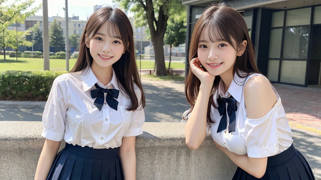 (A slim girl with big breasts in a high school uniform:1.3、Long Shot:1.5、Brown Loafers:1.5、Stand with your feet shoulder-width apart:1.5、Facing forward:1.5)、(Looking at me with a cute face and smiling: 1.5)、(No background:1.3)、(Anatomically correct:1.3)、(Complete Hand:1.3)、(Full Finger:1.3)、Photorealistic、Raw photo、Highest quality、High Resolution、Delicate and beautiful、Perfect Face、Beautiful fine details、Fair skin、Real human skin、pores、((Thin legs))、(Black Hair)