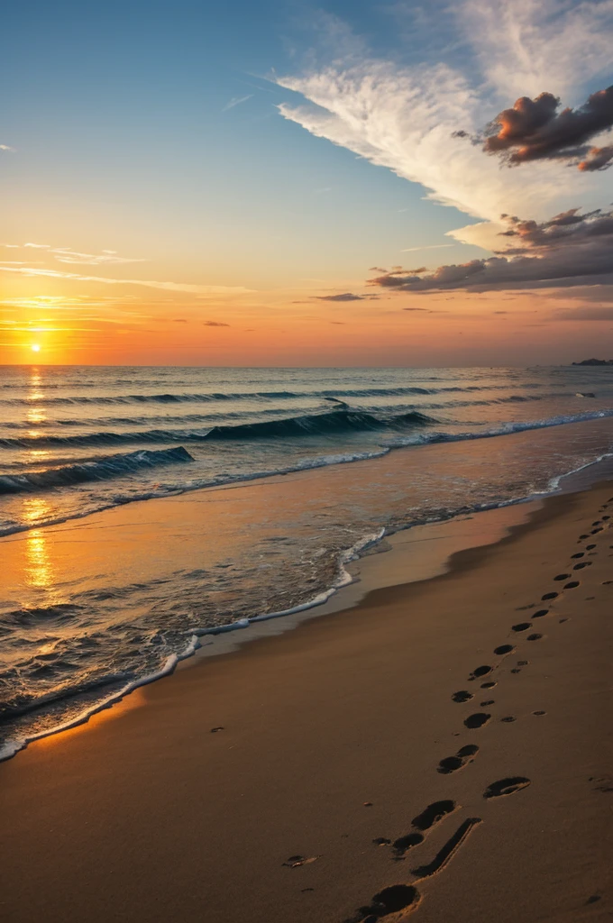 a beautiful sunset in the Bech

