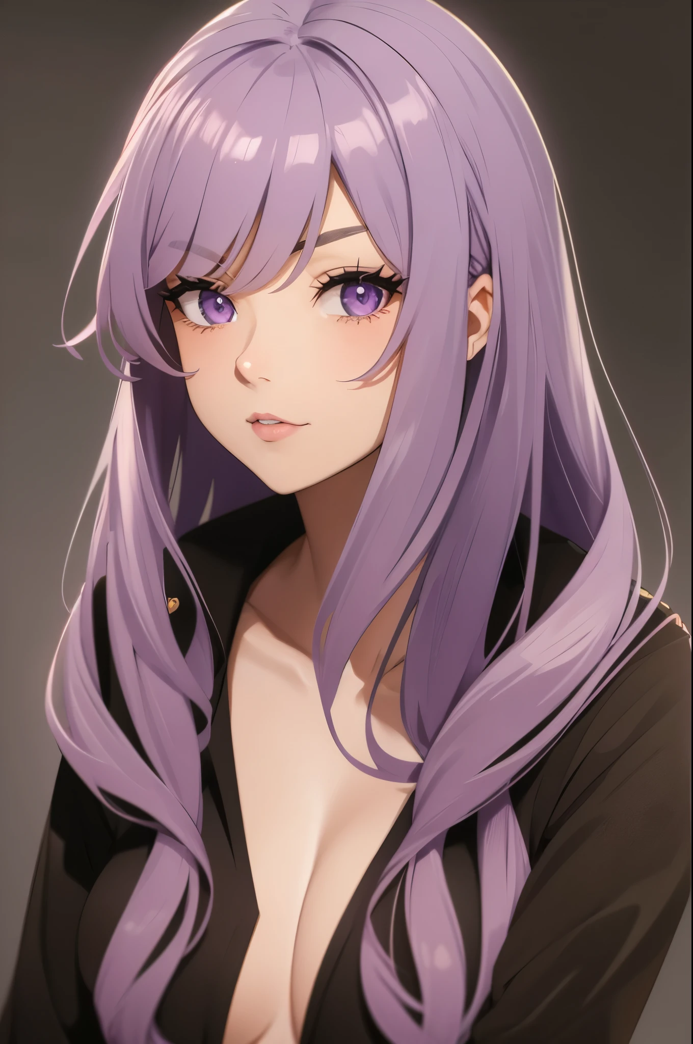 I want her to have lilac hair with brown highlights.