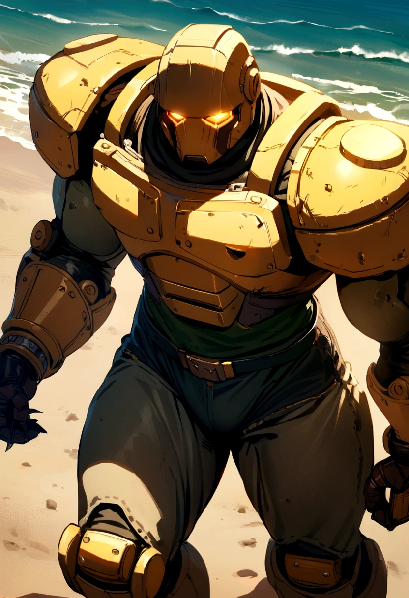 Doom guy frente a a la playa