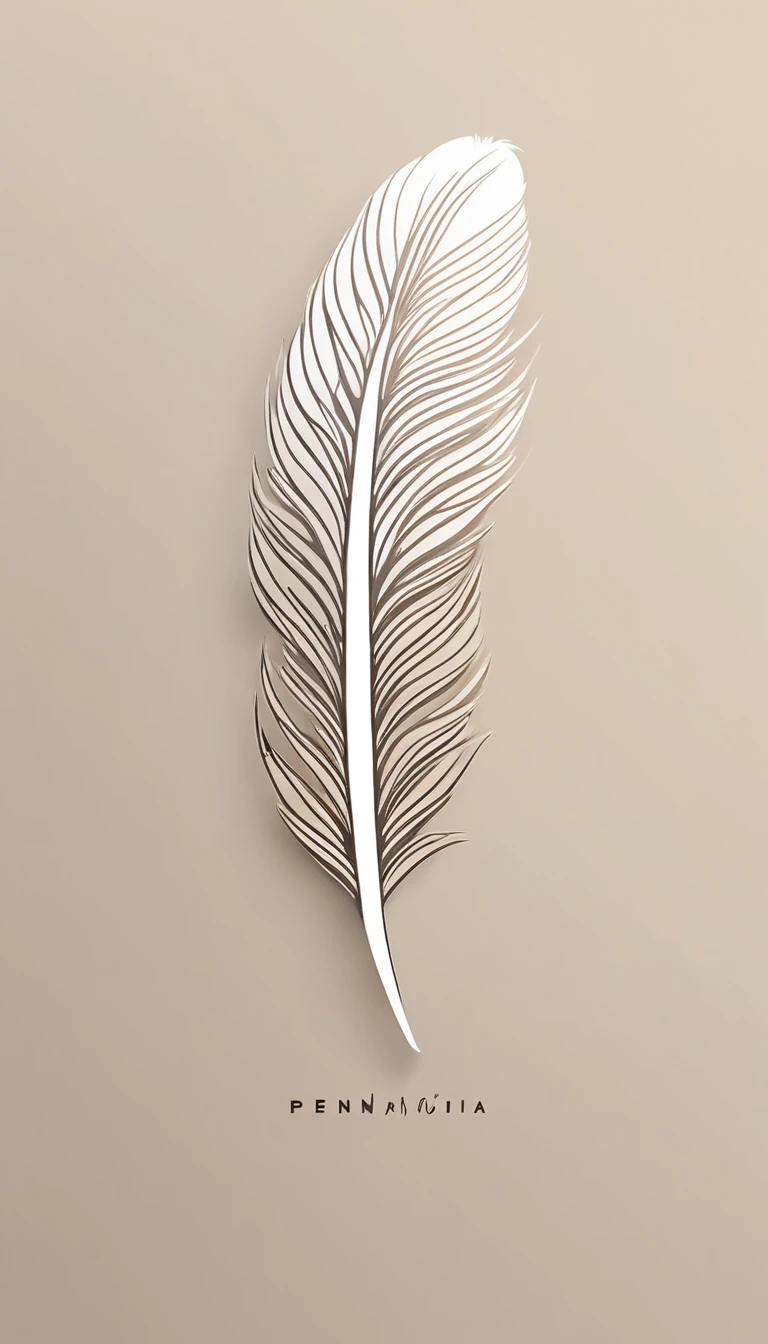 A minimal, modern, simple, fantastic logo desibgn of a feather becoming a bird for the brand “Penamemoria". A brand about the dreams and stories of an independent storyteller singer songwriter called Rafael Figueiras