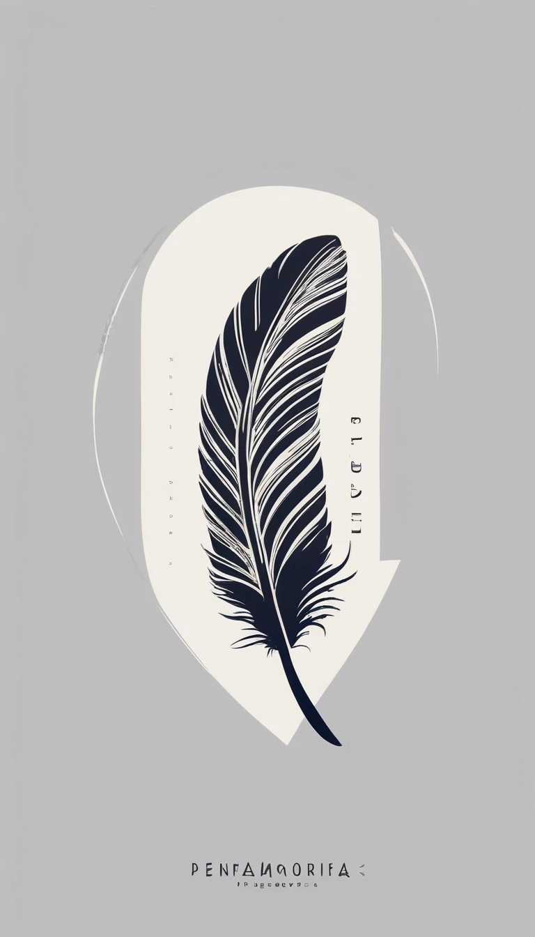 A minimal, modern, simple, fantastic logo desibgn of a feather becoming a bird for the brand “Penamemoria". A brand about the dreams and stories of an independent storyteller singer songwriter called Rafael Figueiras