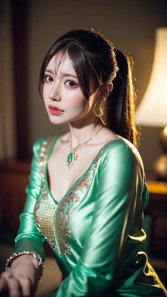 (((HD photo))), ultra high res.photorealistic:. 1.4, UHD An individual wearing shalwar kameez in an ultra-detailed and realistic manner, with every intricate detail of the fabric and stitching clearly visible. The image should showcase the best quality, with a resolution of 4k or 8k, resembling a masterpiece. The color palette should be vibrant and the lighting should highlight the texture of the clothing. The overall composition should be focused on the person, capturing their posture, expression, and the intricate patterns on the shalwar kameez. The art style should emphasize the beauty of portraits and highlight the cultural significance of the clothing