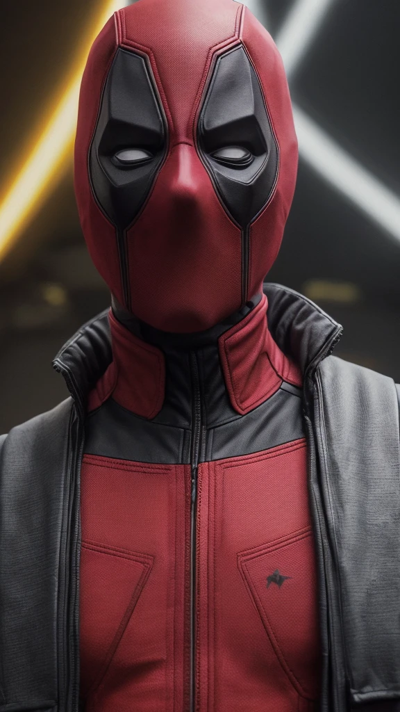 a man in a red and black suit with a yellow cape, deadpool, portrait of deadpool, wearing red and yellow hero suit, supervillain, mandalorian deadpool, epic comic book style, super hero art, ryan reynolds dead pool, super villain, the strongest superhero, hyper realistic, 8k, highly detailed, dramatic lighting, cinematic composition, intense colors, masterpiece, (best quality,4k,8k,highres,masterpiece:1.2),ultra-detailed,(realistic,photorealistic,photo-realistic:1.37)