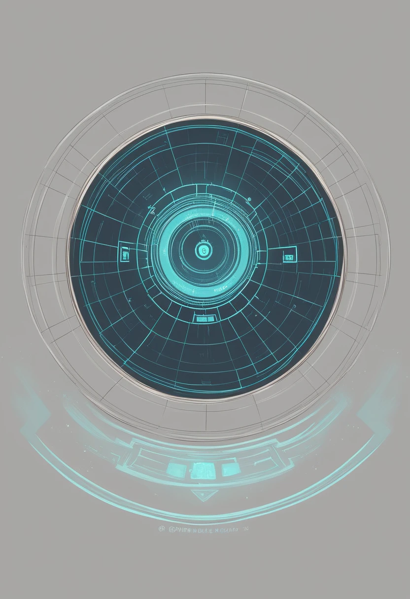 a digital illustration featuring Earth viewed from space, transparant, enveloped by a network of interconnected lines forming a geometric grid. The Earth should be depicted with realistic details, showcasing continents and oceans. The background should be a dark, star-filled expanse with a bluish hue, creating a sense of depth and vastness. Incorporate a futuristic, holographic interface overlaying the scene, with circular patterns and glowing elements to emphasize a high-tech, sci-fi aesthetic. The overall mood should be mysterious and awe-inspiring, highlighting the beauty and complexity of our planet in the context of advanced technology.