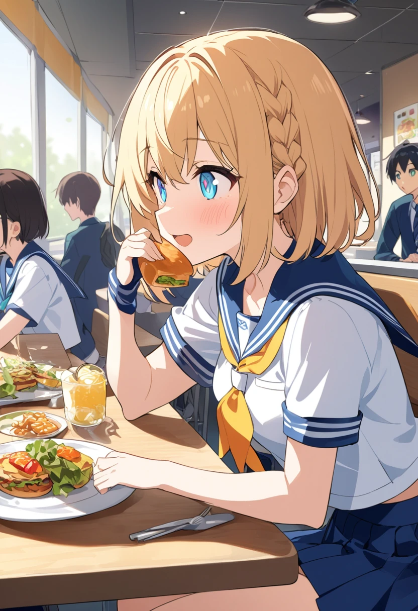 Hawaiian restaurant blond hairbl Waitress soio Sunburn a necklace