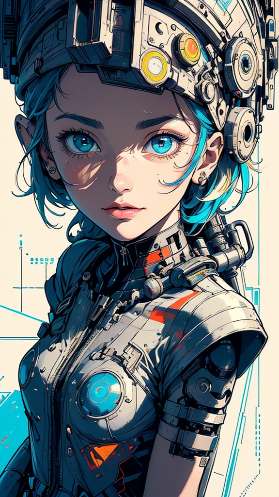 (((masterpiece, highest quality))),(((solo:1.2))),(((1girl:1.2))),32k wallpaper, very detailed, poster, vintage science fiction,(((((geometric cinematic movie poster))))), (bauhaus), shape,(((abstract))),(mid century modern),movie poster,(((((portfolio))))),(((((Close-up))))),(((((bust up))))),((((more various angle)))),(((highlight))),Vast landscape,((((heterochromia)))),(((complete. detailed face))),((((Extremely talented)))),(((((most complicated machine))))),(((genius mechanic))),((Overall colorfully)),neon sign