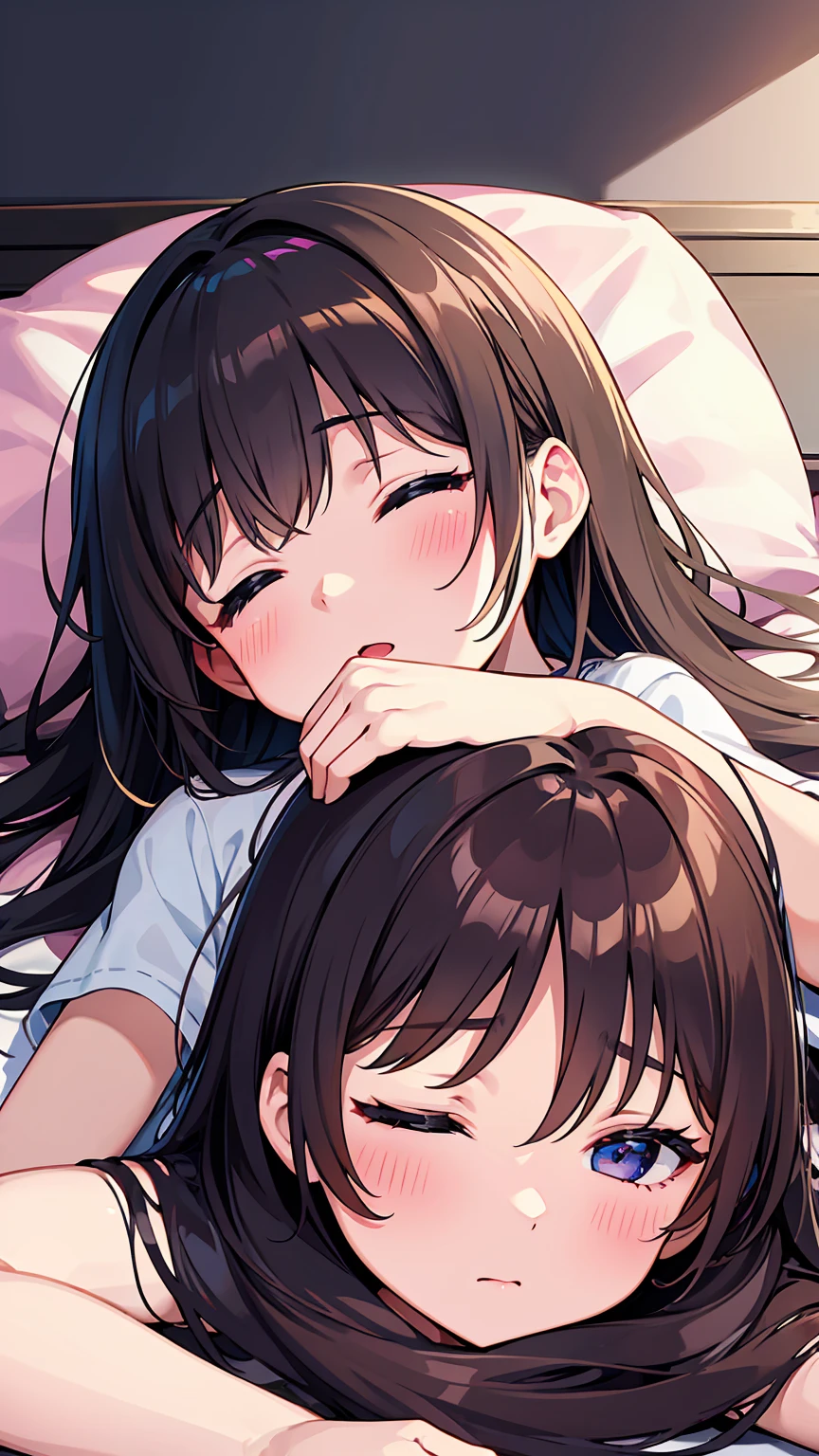 Young girl、younger sister、Deep sleep、On the bed、A man&#39;s hand is touching her crotch、Twin tails、One Woman、Low Angle、Proud face、ロリpanties、good、panties丸見え、Sleeping with legs spread、Beautiful woman、Acme Face、Best image quality、High resolution、masterpiece、super high quality、Thick pubic hair、Screaming orgasm face、panties、Big Ass、Blushing、4K quality、Blushing、Heavy breathing、Cowboy Shot、Cowboy Shot、{Highest quality}, {so beautiful}, {Very detailed}, {Best illustrations}, Usage notes, 