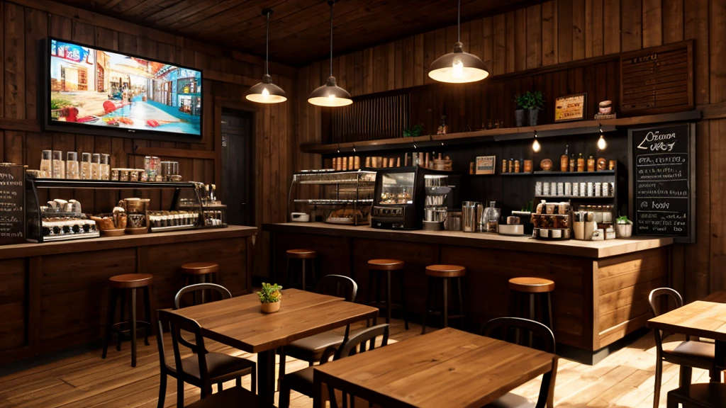 Coffe shop, hdr render in unreal engine 5