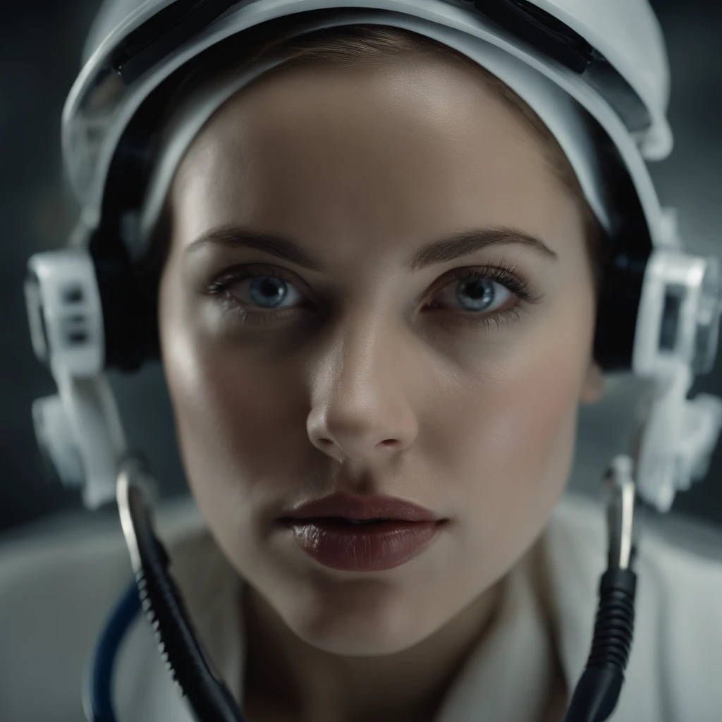 beautiful young Kaya, field hospital, weakened due to compound virus infection, nurses, doctors, scientists, special suits, soldiers, film scene, science fiction, thriller movie, (best quality,4k,8k,highres,masterpiece:1.2),ultra-detailed,(realistic,photorealistic,photo-realistic:1.37),extremely detailed face and eyes,beautiful detailed lips,longeyelashes,highly detailed medical equipment,dramatic lighting,cinematic composition,moody atmosphere,muted color palette