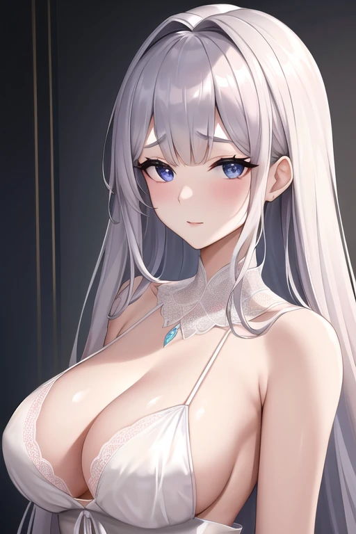 Chest Curtain, Porcelain Dress, Areola slip dress, (Highest quality:1.0), (8k wallpaper:1.0), Extremely delicate and beautiful, (Beautiful detailed face:1.0), (詳細なDeep Eyes), Symmetrical breasts, Deep Eyes, humid, Glossy Skin,Harasin Nile