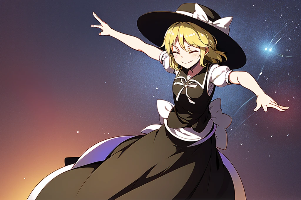 1girl, , , masterpiece, best quality, 10 years old, medium blonde hair, forehead visible bags, yellow eyes, hat, heart, black headwear, puffy short sleeves, log black skirt, heart hads,,1girl, solo, yellow eyes, yellow hair, bow, hat bow, socks, black footwear, black skirt, short sleeves, yuki (touhou), black vest, white sleeves, frill skirt, light smile, from behind, to lift up one’s skirt, cowboy shot, from front, standing , raise one leg, crossed arms, arms up behind, arms behind back, hand between legs, put hands hip, one hand on hip, forward hands, arms raised in the air, punch hands, peace sign, waving, put up index finger, sit, lie down, closed eyes, lie face down, looking back, put one hand chest, leaning forward, cleavage, close up, horizontally outstretched arms, horizontally outstretched legs, front view, front face