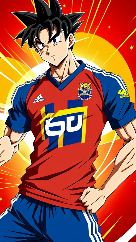 Goku com a camisa do Sport club do recife de futebol