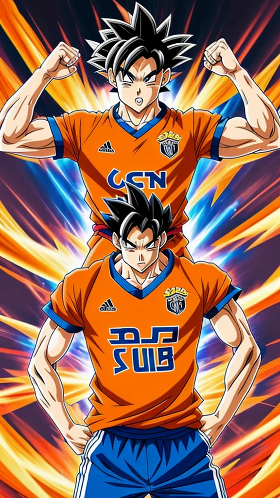 Goku com a camisa do Sport club do recife de futebol