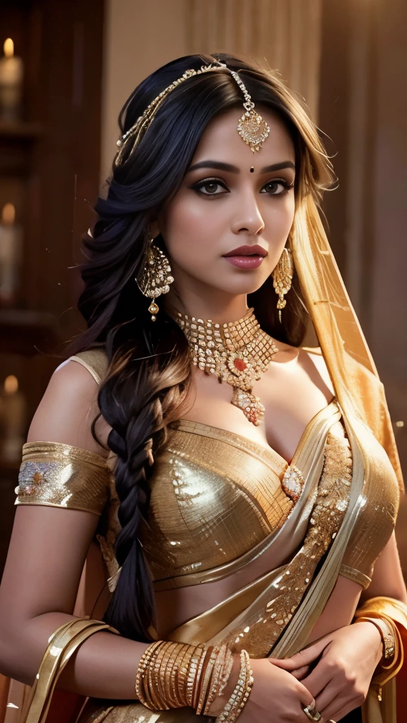 1. High quality, high resolution, Masterpiece: 1.5), Gorgeous Indian Woman (Mrs. Devi), Evening Gown, Dusk, Cityscape, Elegant and Sophisticated, Detailed Body, Detailed Face, Glowing Skin, Gorgeous, Ultra Realistic, Charming, Cute, Long Braided Hair, Ambient Lighting, Golden Hour, Detailed Background, Volumetric Lighting, Soft Shadows, 8k
2. High quality, high resolution, Masterpiece: 1.5), Stunning Mrs. Devi, Evening Dresses, Twilight, Luxurious Ballroom, Regal and