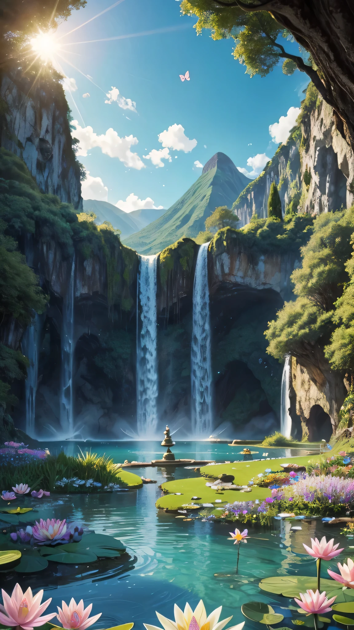 best quality,4k,8K,high resolution,masterpiece:1.2,Extremely detailed,Practical:1.37,Tranquil Azores hot springs cartoon,Beautiful and delicate eyes,Beautiful and delicate lips,Extremely detailed eyes and face,Long eyelashes,Cartoon Style,Soft colors,peaceful,serene,,sunlight,Clear skies,Lush garden,soda water,Spring,Endless Grassland,Tranquil atmosphere,Giggling Falls,Hidden Caves and Grottoes,Cute wild animals,Interesting creatures,Whimsical charm,Fresh and natural breath,Delicate butterfly wings,Flowers in bloom,Sparkling Dragonfly,Floating water lilies,Majestic mountains in the distance,Comfortable cartoon character,Dreamlike environment,Giant trees,Cartoon Spring,The Fountain of Tranquility,Happy adventure in nature,There are surprises around every corner,Fascinating moments captured in art,Storybook-like setting