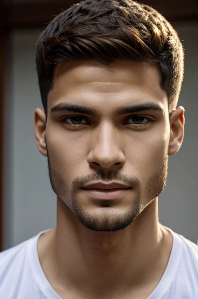Elijah was light-skinned, Pale, cabello algo corto y  color rubio dorado desordenado, bastante alto,  muy buen cuerpo. Very attractive face without any beauty, ojos color negros profunfos. 