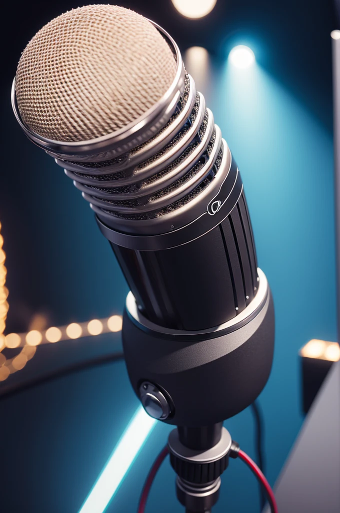 Create an image of a studio microphone used with decorations 