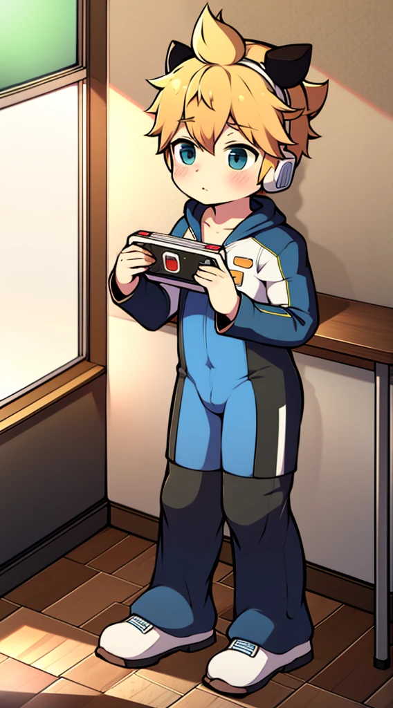 2D Shonen Shota,One-piece mountaineering suit,Put the headphones on your head,permanent,goggles,trumpet,Cow ears,sports shoes,classroom