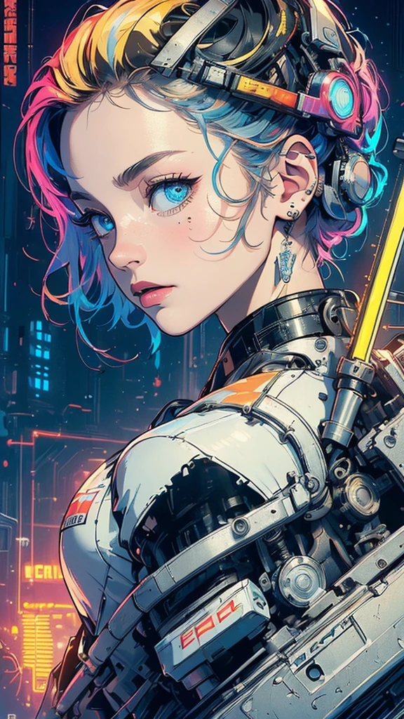 (((masterpiece, highest quality))),(((solo:1.2))),(((1girl:1.2))),32k wallpaper, very detailed, poster, vintage science fiction,(((((geometric cinematic movie poster))))), (bauhaus), shape,(((abstract))),(mid century modern),movie poster,(((((portfolio))))),(((((Close-up))))),(((((bust up))))),((((more various angle)))),(((highlight))),Vast landscape,((((heterochromia)))),(((complete. detailed face))),((((Extremely talented)))),((((((most complicated machine)))))),(((((genius mechanic))))),((Overall colorfully)),((neon sign))