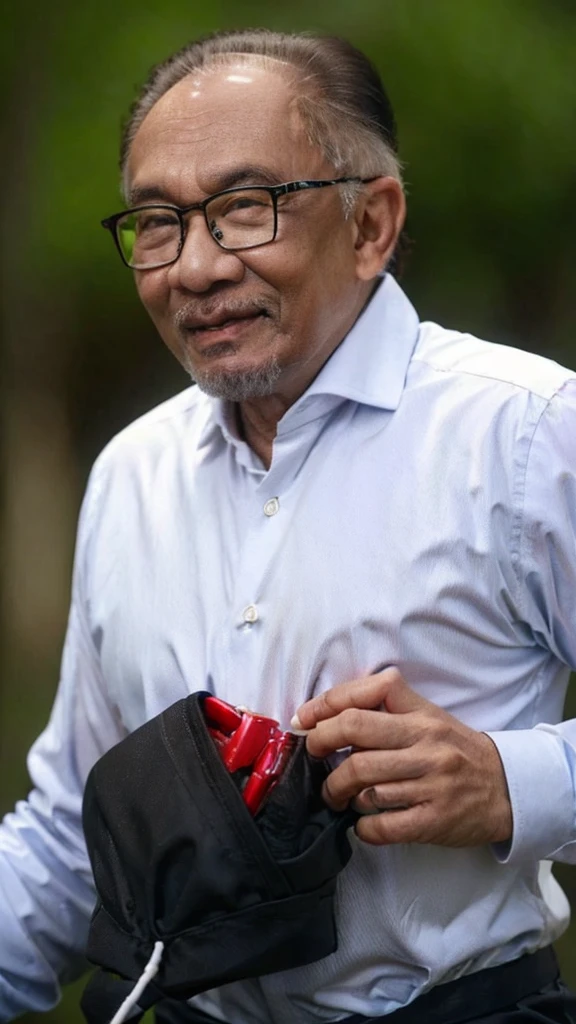 Old man , ride superbike. Anear ibrahim. Age 65 year old