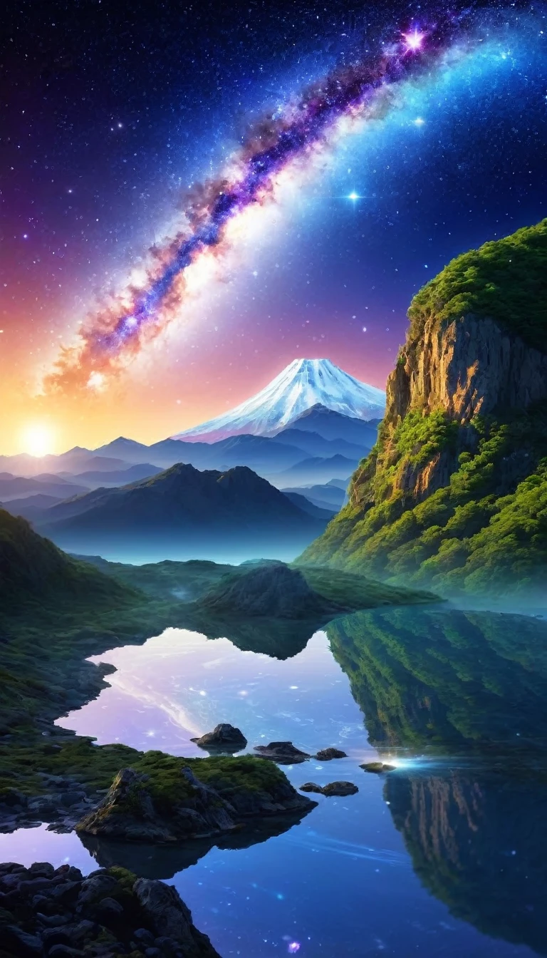 (masterpiece, best quality:1.2), Fantastic creatures from the distant planet Spica, Sentiwa, Intricate details, Cosmic Energy, Dreamy Landscape、The dazzling white light of Sirius poured down、