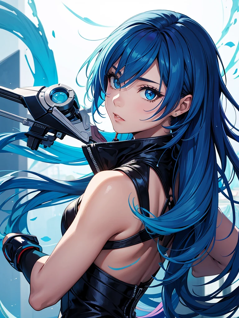 Crie uma personagem de Tokyo revengers de cabelo azul