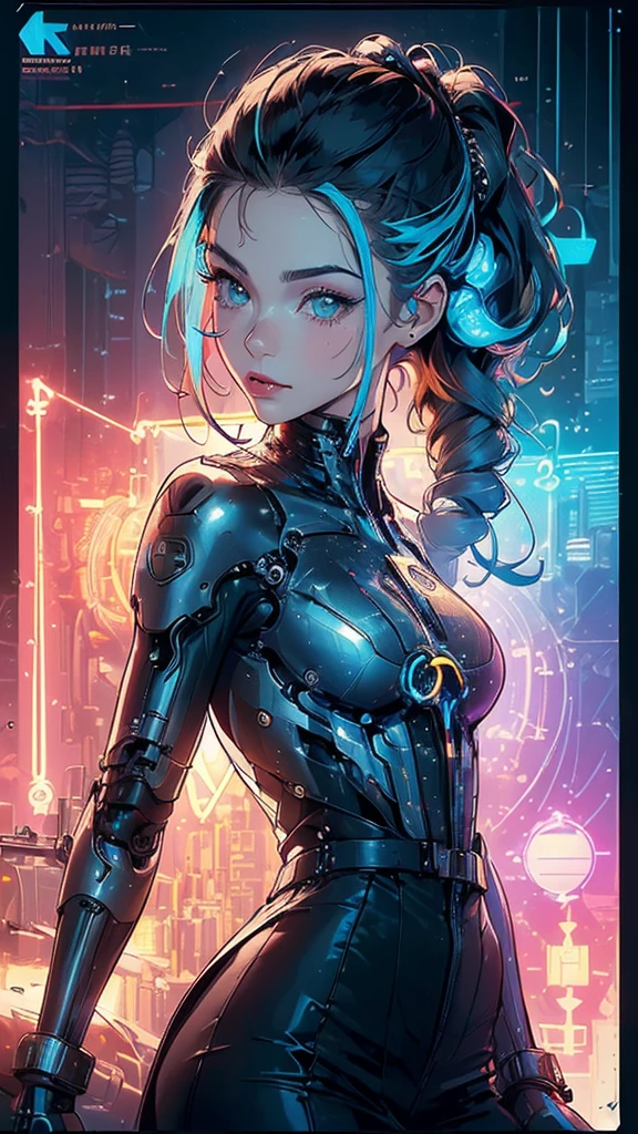 (((masterpiece, highest quality))),(((solo:1.2))),(((1girl:1.2))),32k wallpaper, very detailed, poster, vintage science fiction,(((((geometric cinematic movie poster))))), (bauhaus), shape,(((abstract))),(mid century modern),movie poster,(((((portfolio))))),(((((Close-up))))),((((((bust up)))))),((((more various angle)))),(((highlight))),Vast landscape,((((heterochromia)))),(((complete. detailed face))),((((Extremely talented)))),((((((most complicated machine)))))),(((((genius mechanic))))),((Overall colorfully)),((neon sign)),((complicated background))
