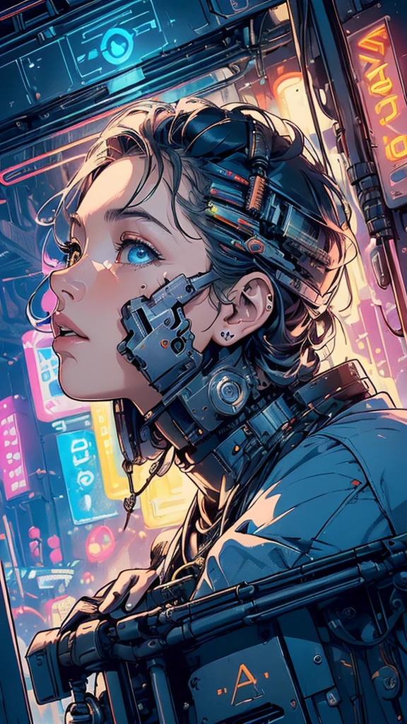 (((masterpiece, highest quality))),(((solo:1.2))),(((1girl:1.2))),32k wallpaper, very detailed, poster, vintage science fiction,(((((geometric cinematic movie poster))))), (bauhaus), shape,(((abstract))),(mid century modern),movie poster,(((((portfolio))))),(((((Close-up))))),((((((bust up)))))),((((more various angle)))),(((highlight))),Vast landscape,((((heterochromia)))),(((complete. detailed face))),((((Extremely talented)))),((((((most complicated machine)))))),(((((genius mechanic))))),((Overall colorfully)),((neon sign)),((complicated background))