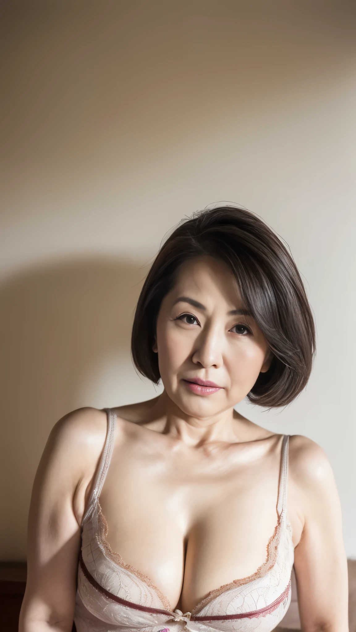 Late Elderly, gravure, From the chest up, Heavy makeup, Highest quality, Super detailed, Realistic, Highly detailed skin, Perfect Anatomy, (chinese mature woman), (alone), 100 years old, Big Breasts, Mature Pornstar, Glamour, Sexy, Chromo White Skin, View Viewer,