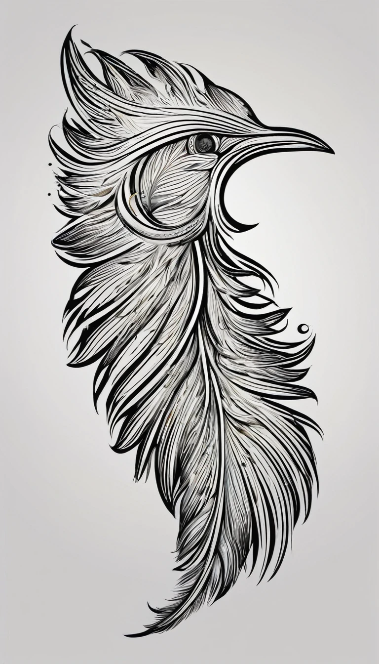 Design a stylized feather and bird icon that embodies the concept of 'flight' and 'freedom' for a brand called " Penamemoria" that celebrates the pursuit of dreams and memories.