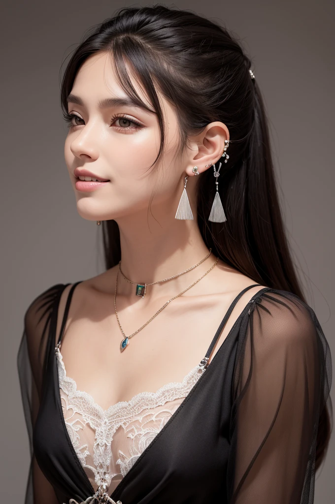 Make me a snaggle-toothed horse wearing earrings