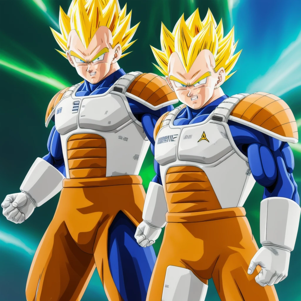 (masterpiece, best quality:1.2), medium shot, solo, male focus, 1boy, vegeta, 30 years old, sayan warrior, strong, yellow hair, serious, looking at viewer, spiked hair, super saiyan, blur eyes, white armor, white gloves,  mecha armor, combat armor, armor suit, tech armor, cyberpunk armor, powerfull, ki around his fullbody