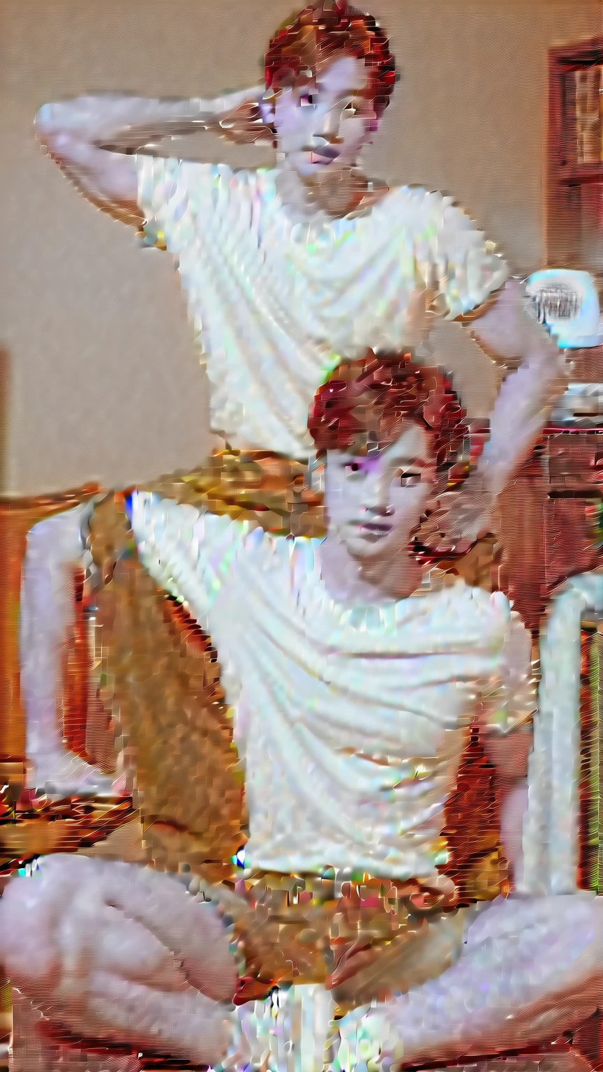 The 28-year-old refreshing and handsome korean man in studio, in studio, jeans, sneakers, smile,(real photos)(Natural light on face)、korean 28-year-old man, white t-shirt, muscular、(top quality)、Super detailed、(masterpiece)、 Ultra high quality、(masterpiece)、Ultra high quality、very beautiful hair、bright photos、As handsome as a model、As handsome as an ido