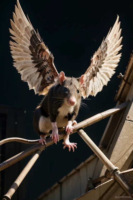 handsome rat with a wing to fly anywhere, and help other people to solve their problems