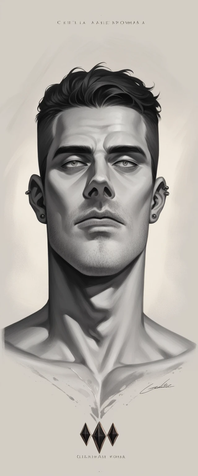 a dramatic portrait of Julio César roma, a handsome young man with a strong, chiseled jawline, piercing eyes, and a captivating expression, 1 man, cinematic lighting, dramatic shadows, warm color palette, oil painting, renaissance style, highly detailed, photorealistic, cinematic, dramatic, epic, intense, masterpiece